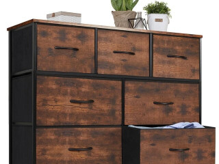 JHK Desser For Bedroom With 7 Fabric Drawers Organizer Storage Closet Chest Clothes For Living Room Display Cabinet Of Furniture